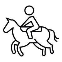 ganhar ícone de equitação, estilo de estrutura de tópicos vetor