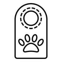 ícone de etiqueta de porta de hotel para animais de estimação, estilo de estrutura de tópicos vetor