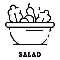 ícone de salada, estilo de estrutura de tópicos vetor