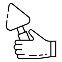 ícone de espátula de mão, estilo de estrutura de tópicos vetor
