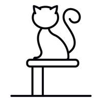 gato no ícone de suporte, estilo de estrutura de tópicos vetor