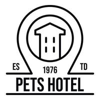 logotipo do hotel para animais de estimação da cidade, estilo de estrutura de tópicos vetor