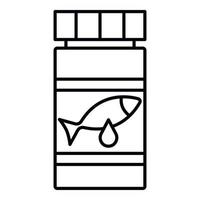 ícone de pílulas de óleo de peixe, estilo de estrutura de tópicos vetor