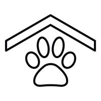 ícone da casa do telhado do animal de estimação, estilo de estrutura de tópicos vetor