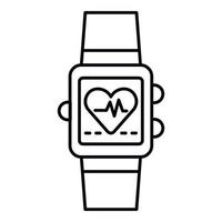 ícone de smartwatch de frequência cardíaca, estilo de estrutura de tópicos vetor