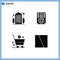 4 ícones criativos sinais e símbolos modernos de propriedade de comércio de apartamentos adicionam elementos de design de vetores editáveis de colagem