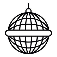 ícone de bola de espelhos de discoteca, estilo de estrutura de tópicos vetor