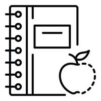 ícone de caderno limpo de lição de casa, estilo de estrutura de tópicos vetor