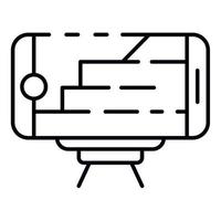ícone do plano de arquitetura do smartphone, estilo de estrutura de tópicos vetor