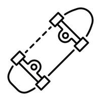 ícone de skate esportivo, estilo de estrutura de tópicos vetor