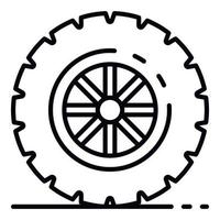 ícone de roda de carro, estilo de estrutura de tópicos vetor