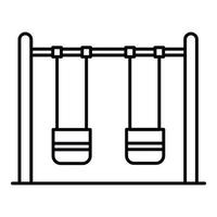 ícone de balanço de criança dupla, estilo de estrutura de tópicos vetor