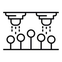 gota ícone de irrigação de água, estilo de estrutura de tópicos vetor