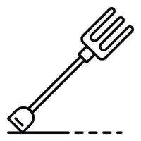 ícone de garfo de jardim, estilo de estrutura de tópicos vetor