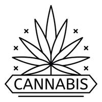 logotipo de folha de droga de cannabis, estilo de estrutura de tópicos vetor