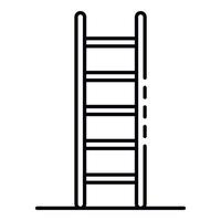 ícone de escada de madeira, estilo de estrutura de tópicos vetor