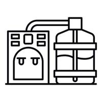 ícone de conexão do refrigerador de água, estilo de estrutura de tópicos vetor