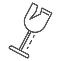 crack ícone de taça de vinho, estilo de estrutura de tópicos vetor
