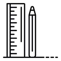 ícone de lápis régua, estilo de estrutura de tópicos vetor