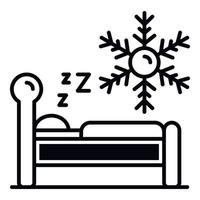 ícone de dormir de baixa temperatura, estilo de estrutura de tópicos vetor