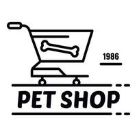 logotipo da loja de animais de estimação, estilo de estrutura de tópicos vetor