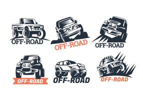Conjunto de seis logotipos Off-road Suv isolado no fundo branco vetor