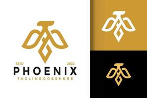 design elegante do logotipo da fênix, vetor de logotipos de identidade de marca, logotipo moderno, modelo de ilustração vetorial de designs de logotipo