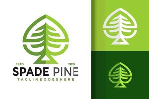 modelo de ilustração vetorial de design de logotipo moderno de pinho spade vetor