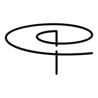 ícone espiral, estilo de estrutura de tópicos vetor