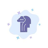 atividade cérebro mente cabeça ícone azul no fundo abstrato da nuvem vetor