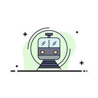 vetor de ícone de cor plana de transporte público inteligente de trem de metrô