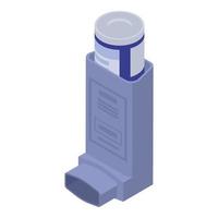 ícone de inalador de asma, estilo isométrico vetor