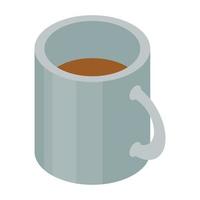 ícone de xícara de chá branco, estilo isométrico vetor
