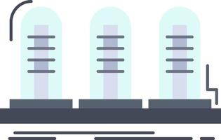 vetor de ícone de cor plana de tubo de som de lâmpada analógica amplificador