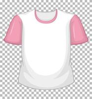 camiseta branca em branco com mangas curtas rosa em transparente vetor
