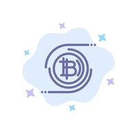 bitcoins bitcoin block chain crypto moeda ícone azul descentralizado no fundo abstrato da nuvem vetor