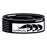 ícone de lata de camarão, estilo simples vetor