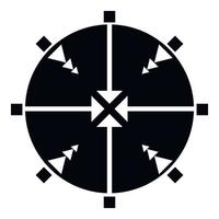 ícone de mira de atirador de caça, estilo simples vetor