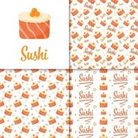 padrão perfeito com sushi, para decoração vetor