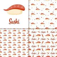 padrão perfeito com sushi, para decoração vetor