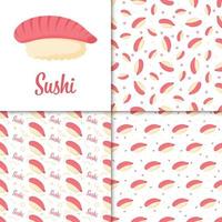 padrão perfeito com sushi, para decoração vetor