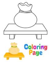 página para colorir com dimsum para crianças vetor