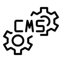 vetor de contorno do ícone do sistema cms. design html