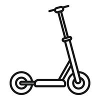 vetor de contorno de ícone de bateria de scooter elétrico. chutar bicicleta