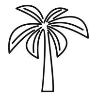 vetor de contorno do ícone de palmeira da selva. folha de verão