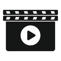 vetor simples de ícone de badalo de vídeo. filme de cinema