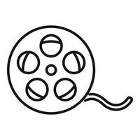 vetor de contorno do ícone de bobina de filme. vídeo cinema