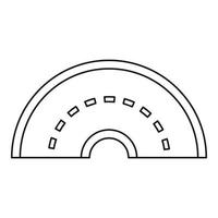 ícone de estrada de giro redondo, estilo de estrutura de tópicos vetor