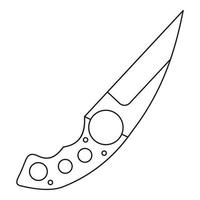ícone de faca pequena, estilo de estrutura de tópicos vetor