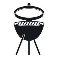 ícone de churrasco, estilo simples vetor